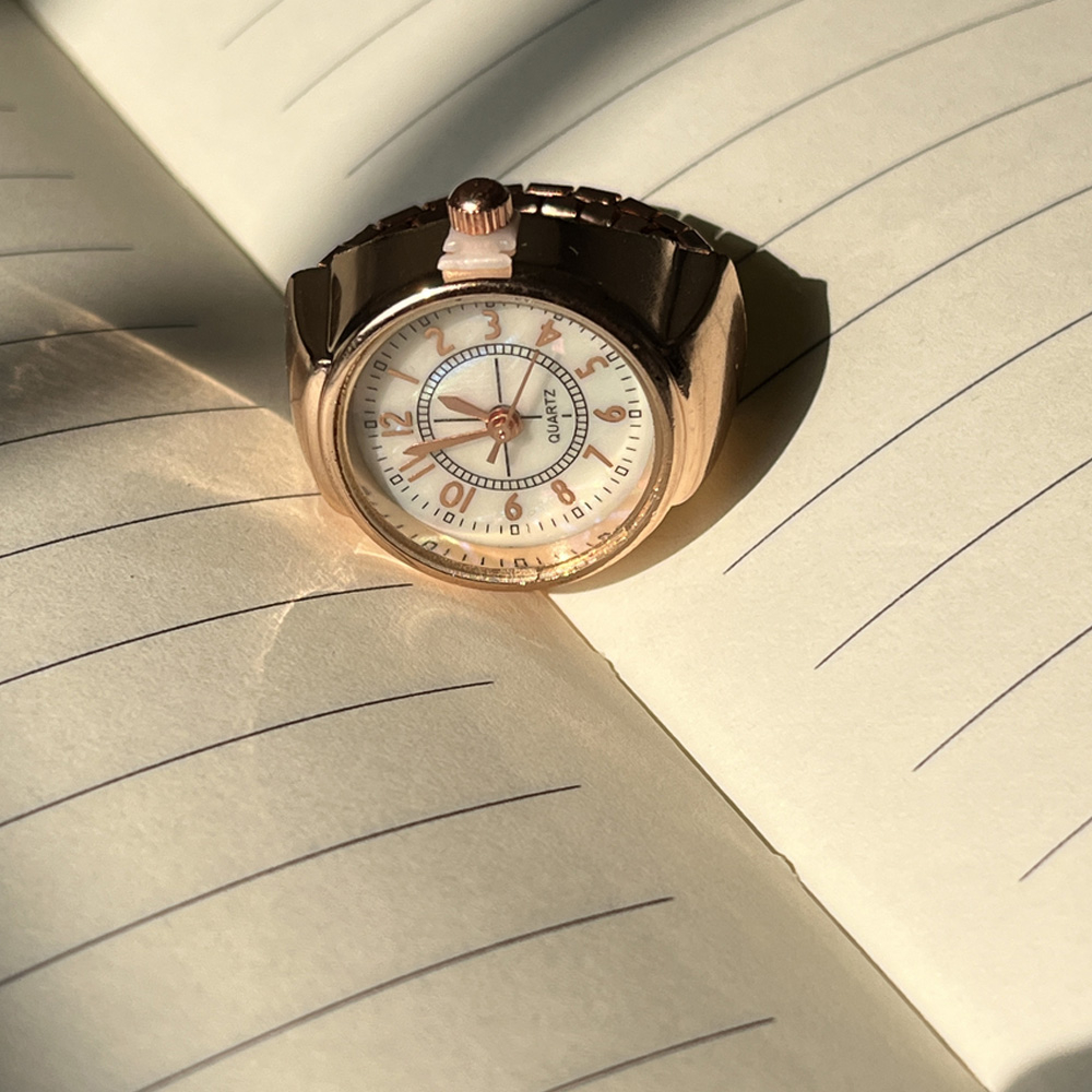 Handmade Stainless Steel 18K Gold Watch Ring